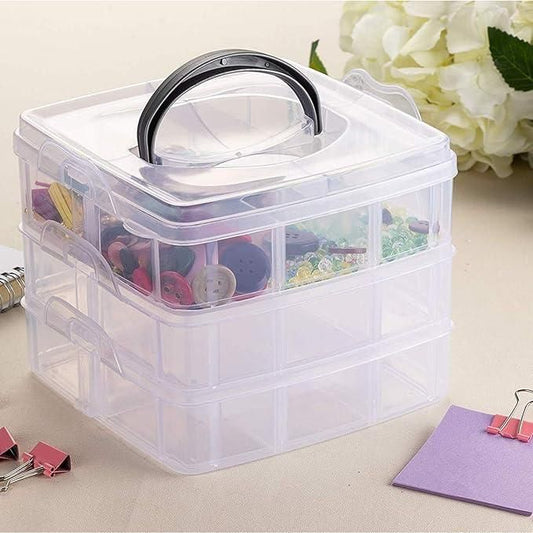 3 Layer 18 Grid Transparent Plastic Organizer